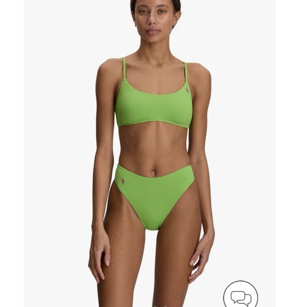 NWOT Polo Ralph Lauren Kennedy Modern High Leg Bikini in Riviera Green SZ S